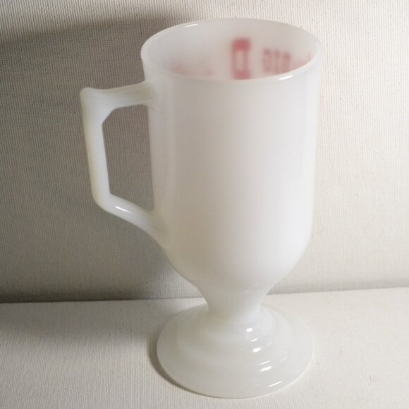 Milk Glass Souvenir Mug Dallas Texas Big D White Red Collectible - Picture 4 of 4